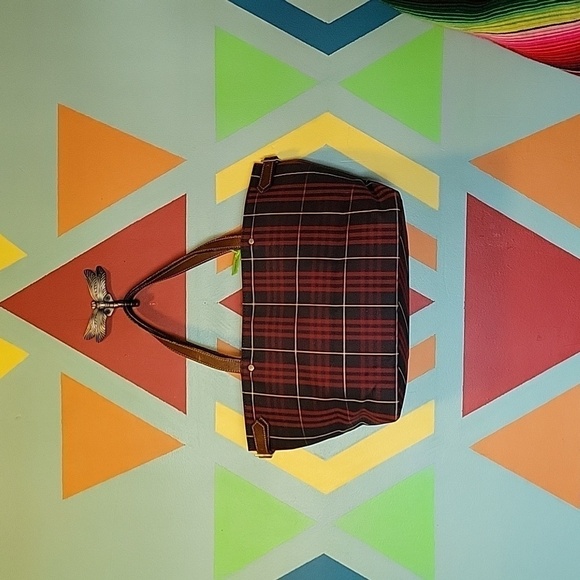 Burberry Vintage Canvas Plaid Tote Blue Label Authentic - Picture 1 of 15